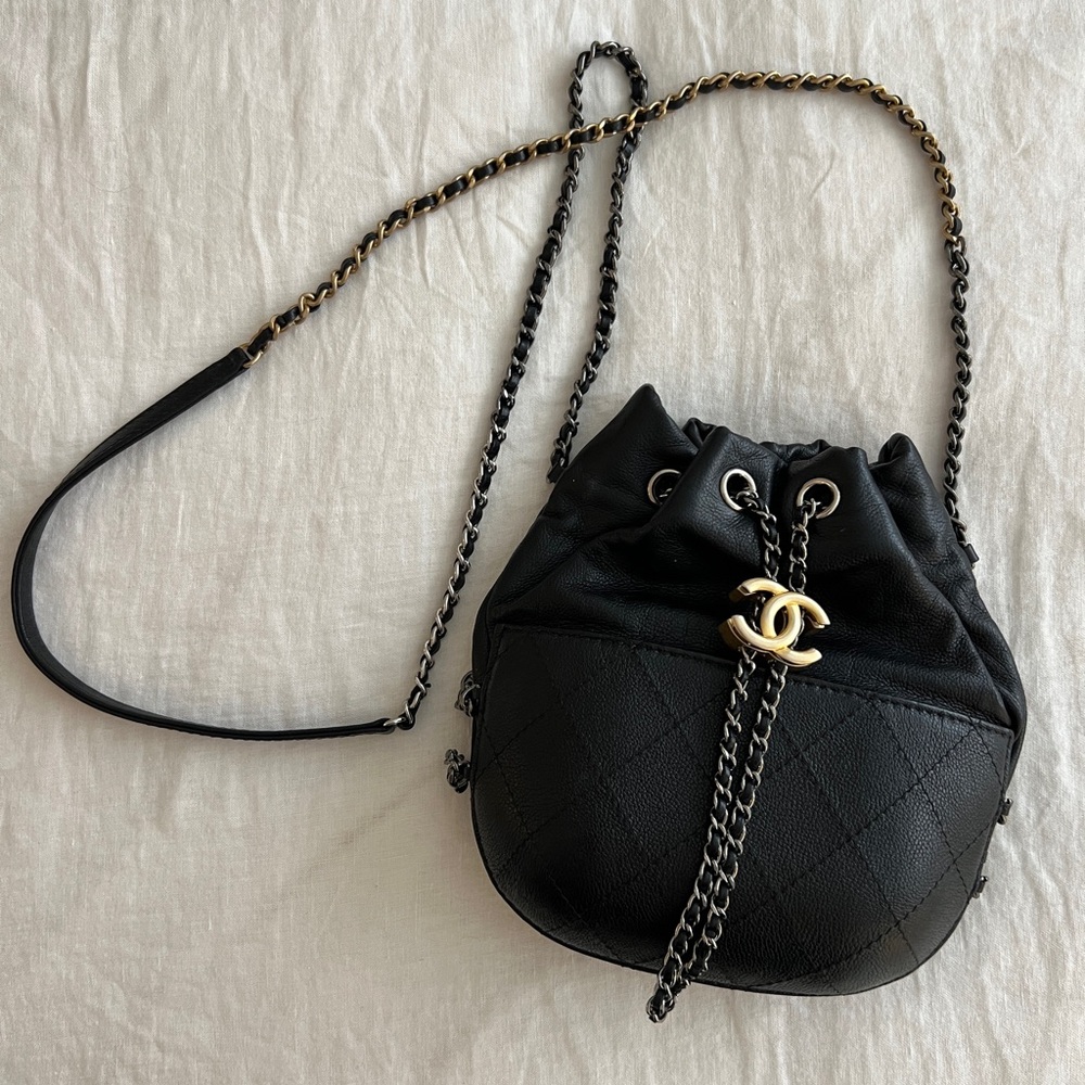 Chanel Black Quilted Bag with Gold Chain *AUTHENTIC*